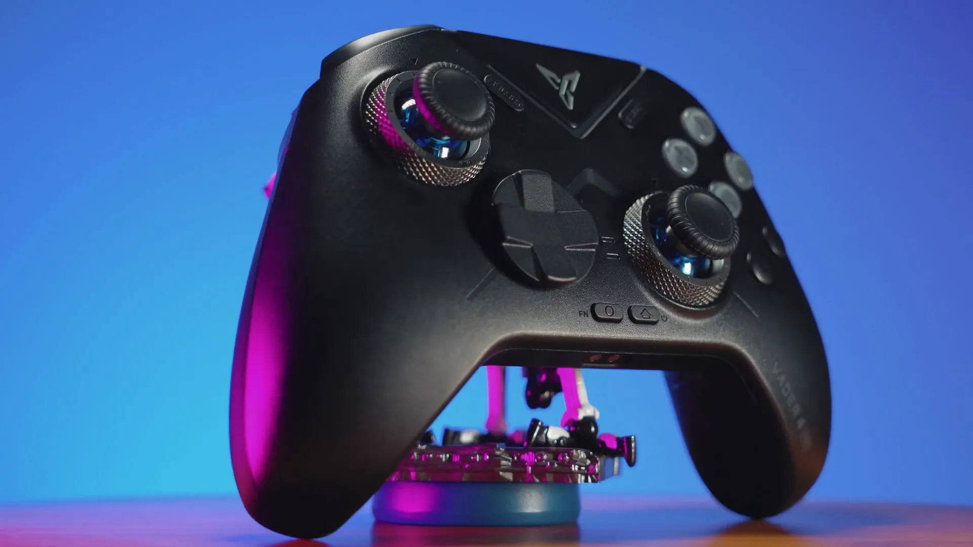 Front view of the Flydigi Vader 4 Pro showcasing buttons and layout.