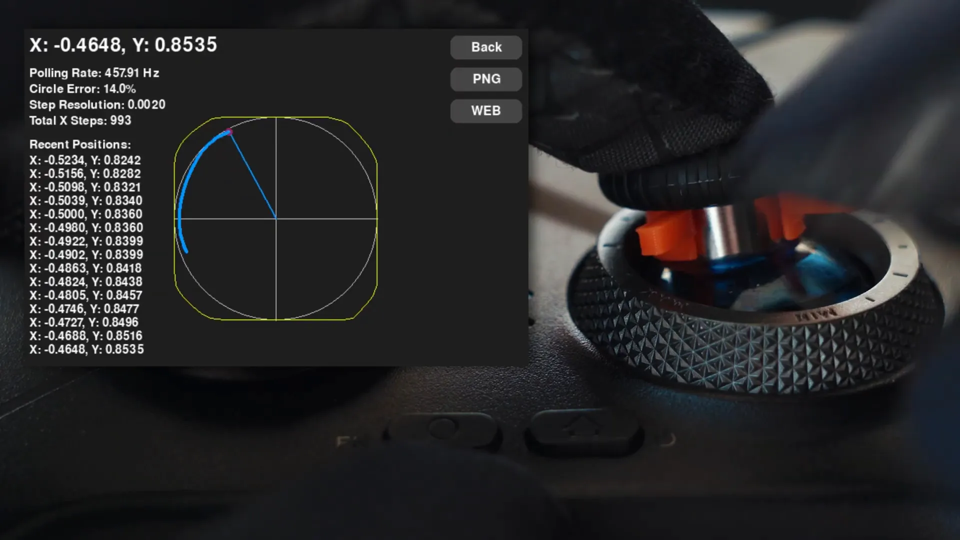 Testing joystick movement and dead zone.