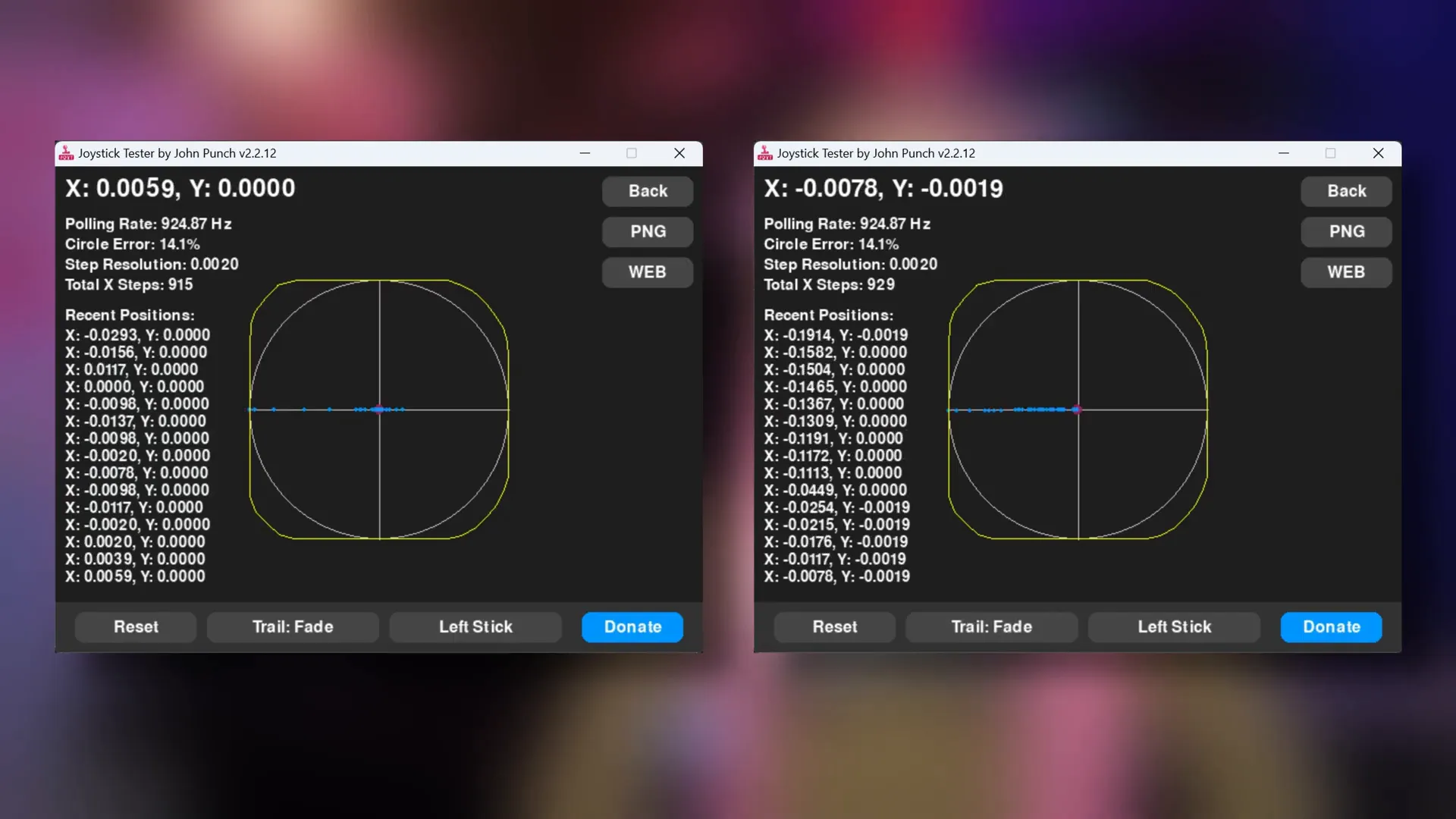 Showcasing joystick features and settings.